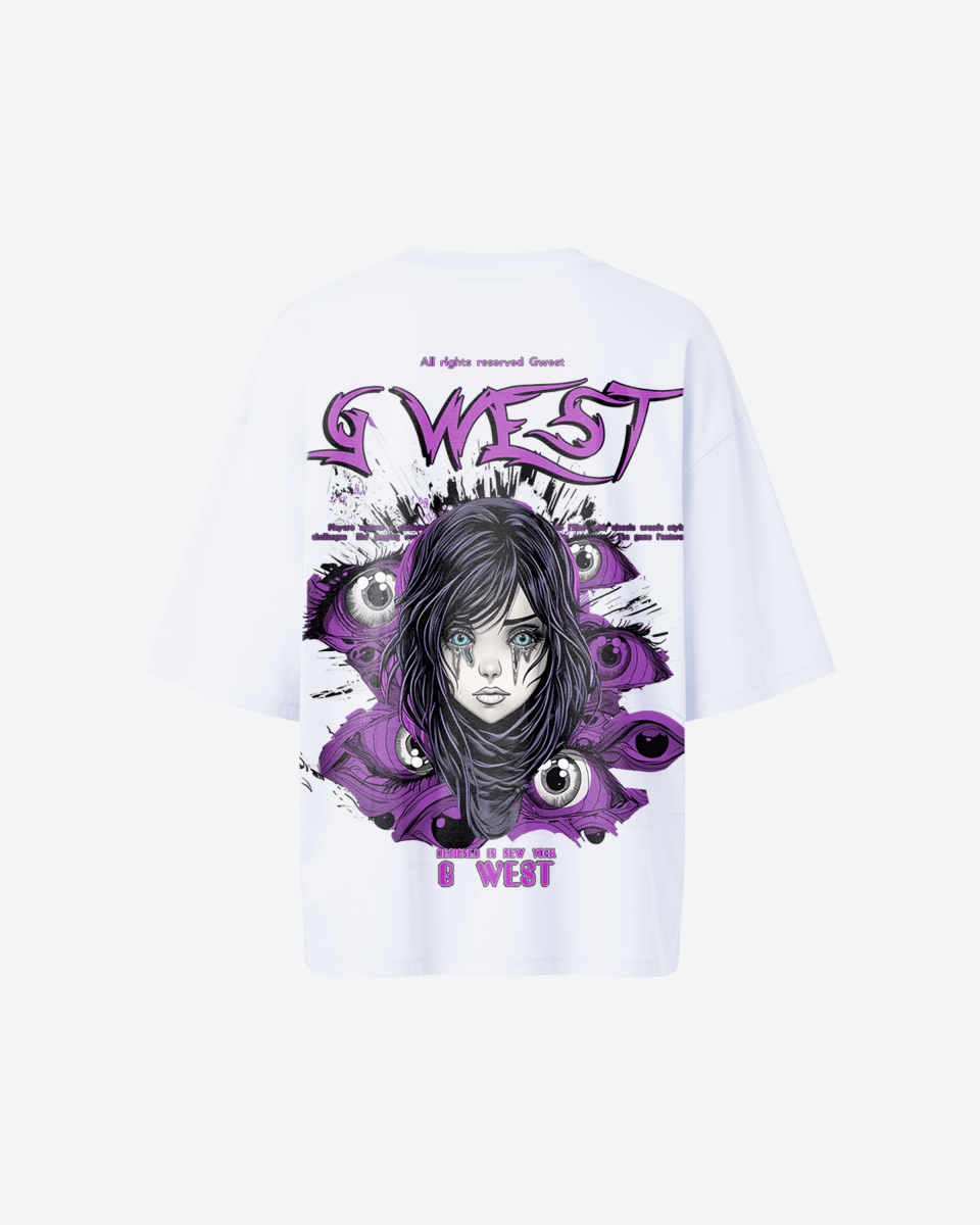 G West Oversized Purple Eye Tee - WOMEN