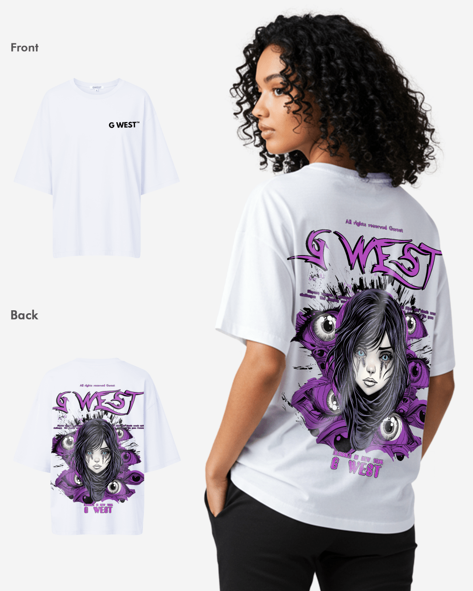 G West Oversized Purple Eye Tee - WOMEN