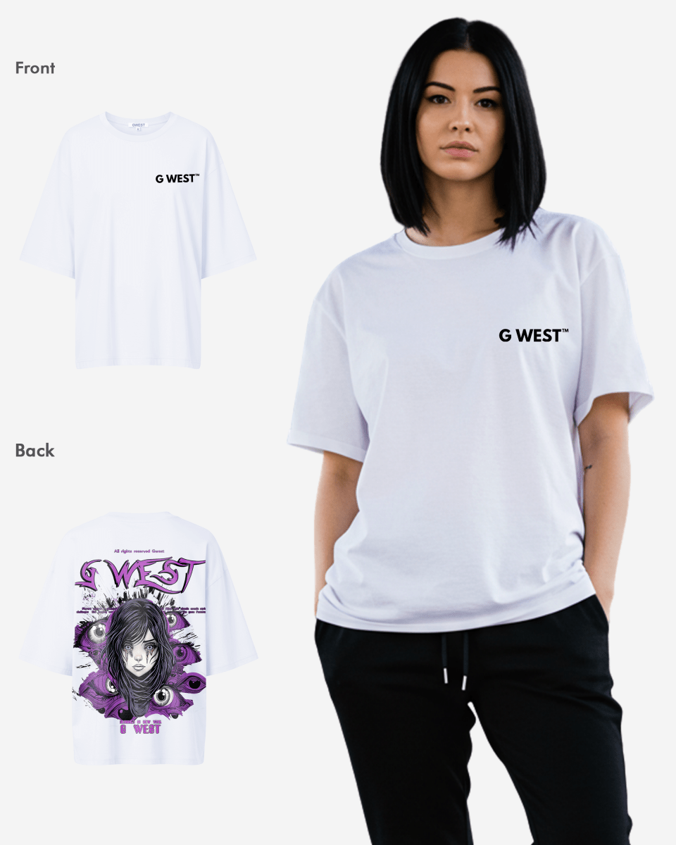 G West Oversized Purple Eye Tee - WOMEN