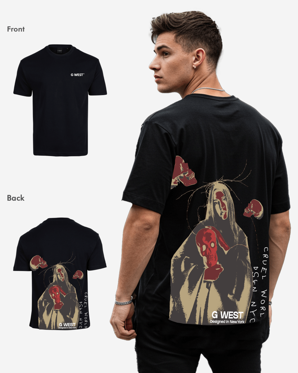 G West Oversized Red Skull Tee