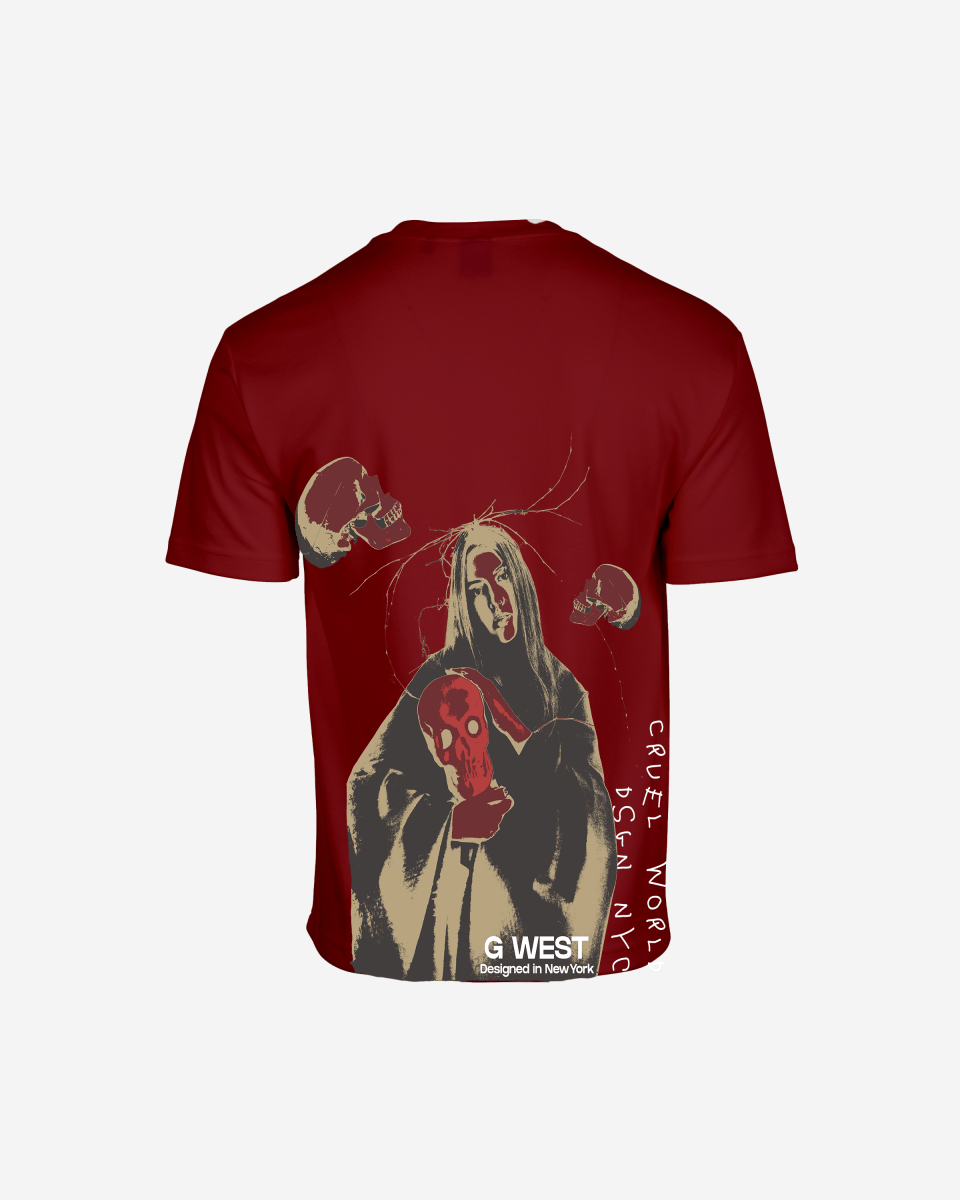 G West Oversized Red Skull Tee