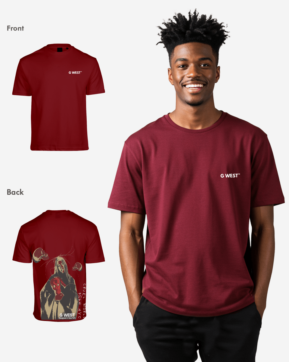 G West Oversized Red Skull Tee