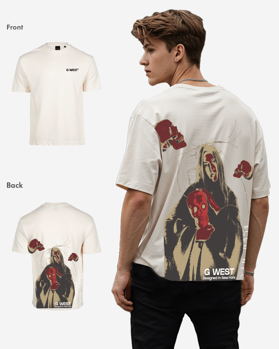 G West Oversized Red Skull Tee