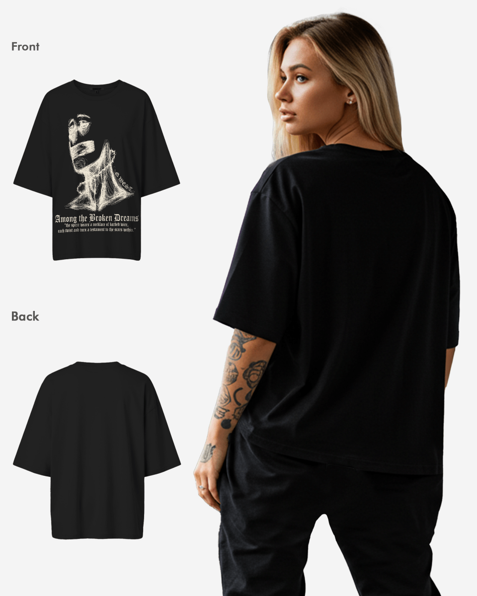 G West Oversized Sinner Black Tee - WOMEN