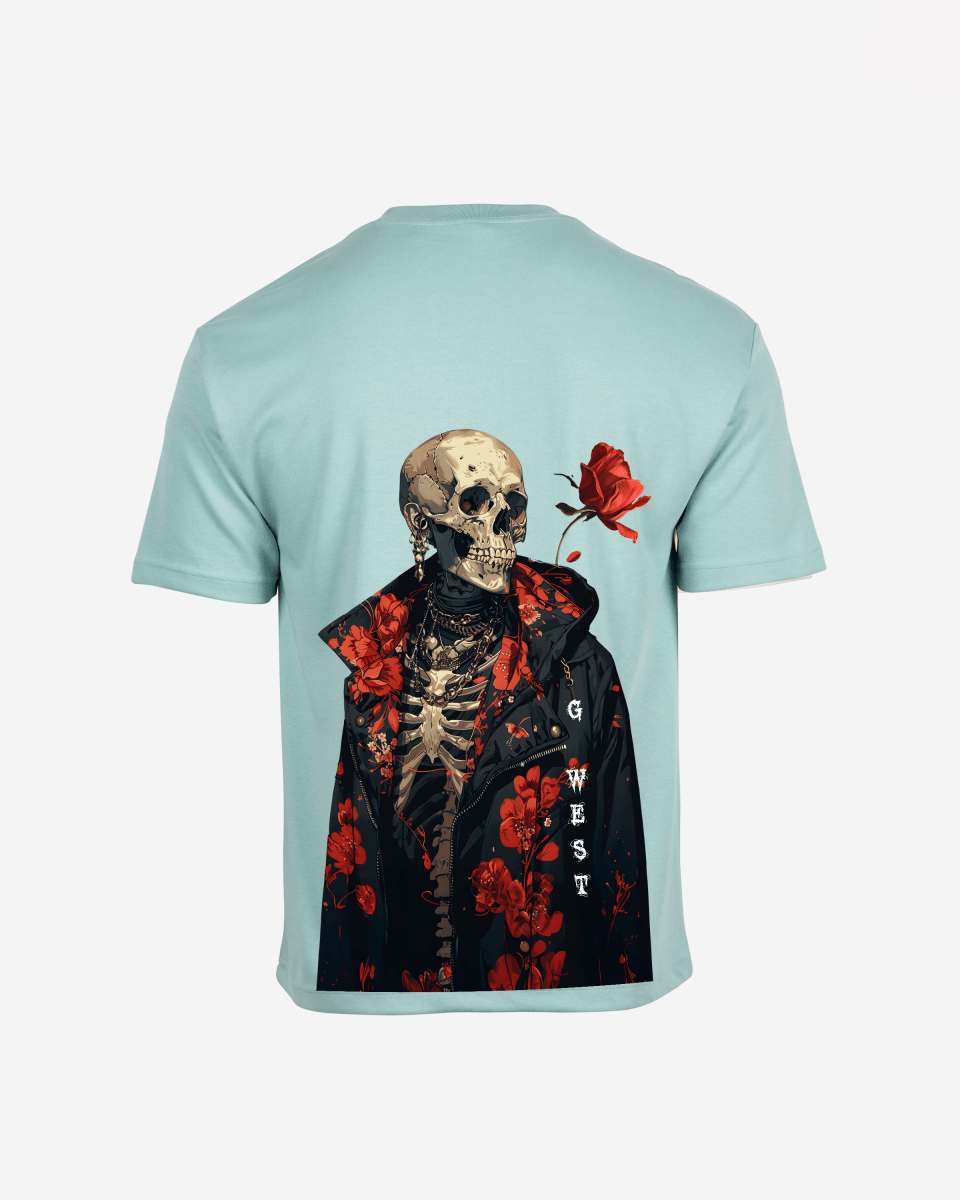 G West Oversized Skull & Rose T Shirt
