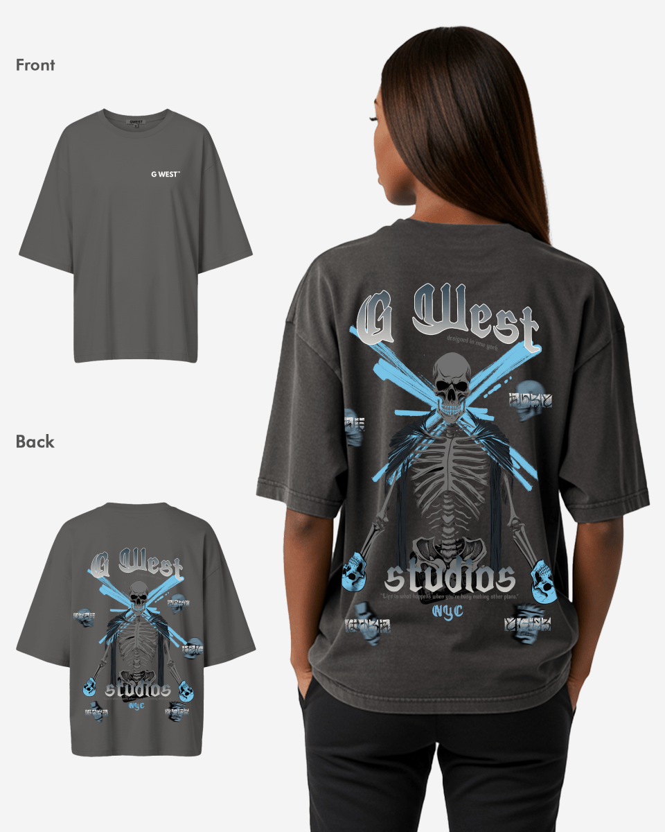G West Oversized Skull Tee -WOMEN