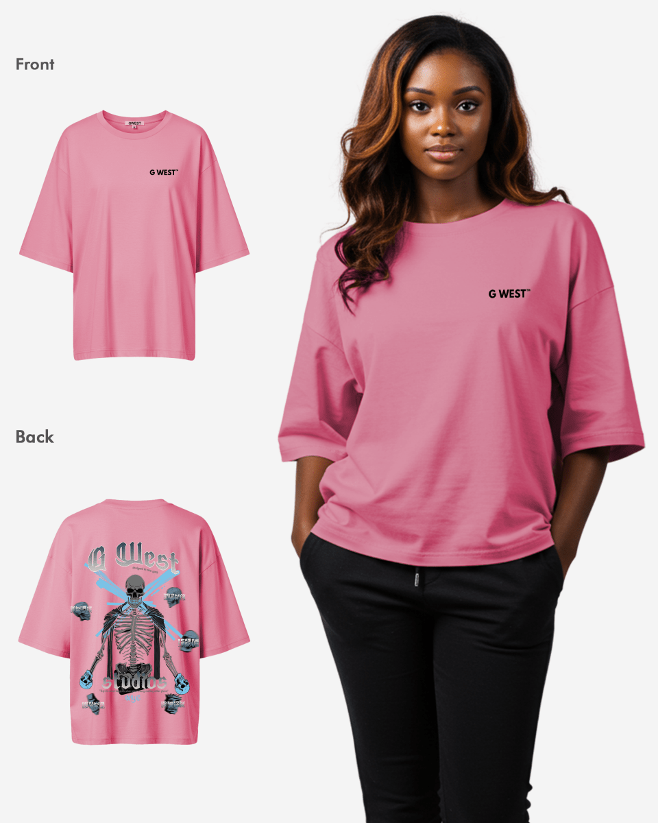 G West Oversized Skull Tee -WOMEN