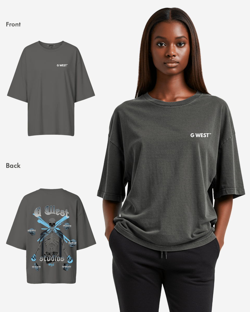 G West Oversized Skull Tee -WOMEN