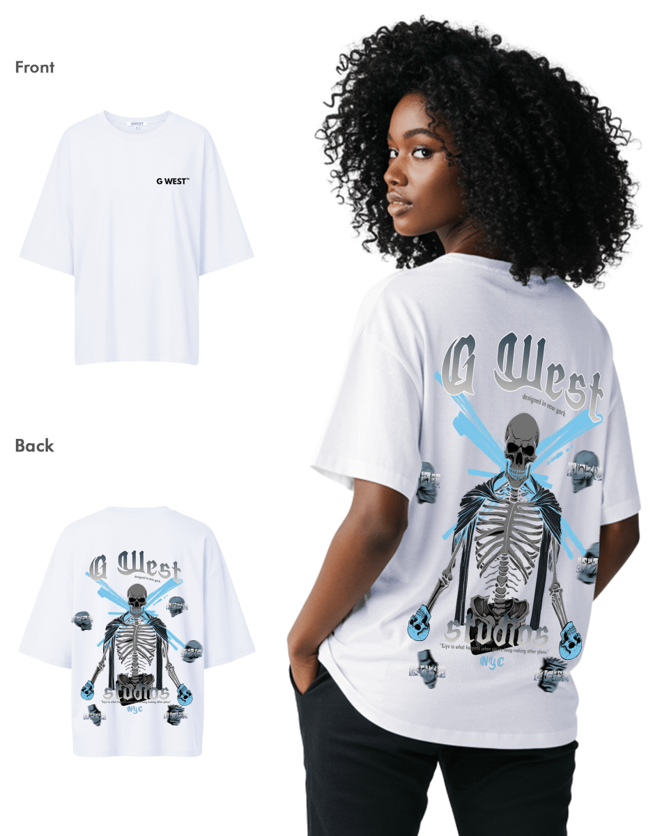 G West Oversized Skull Tee -WOMEN