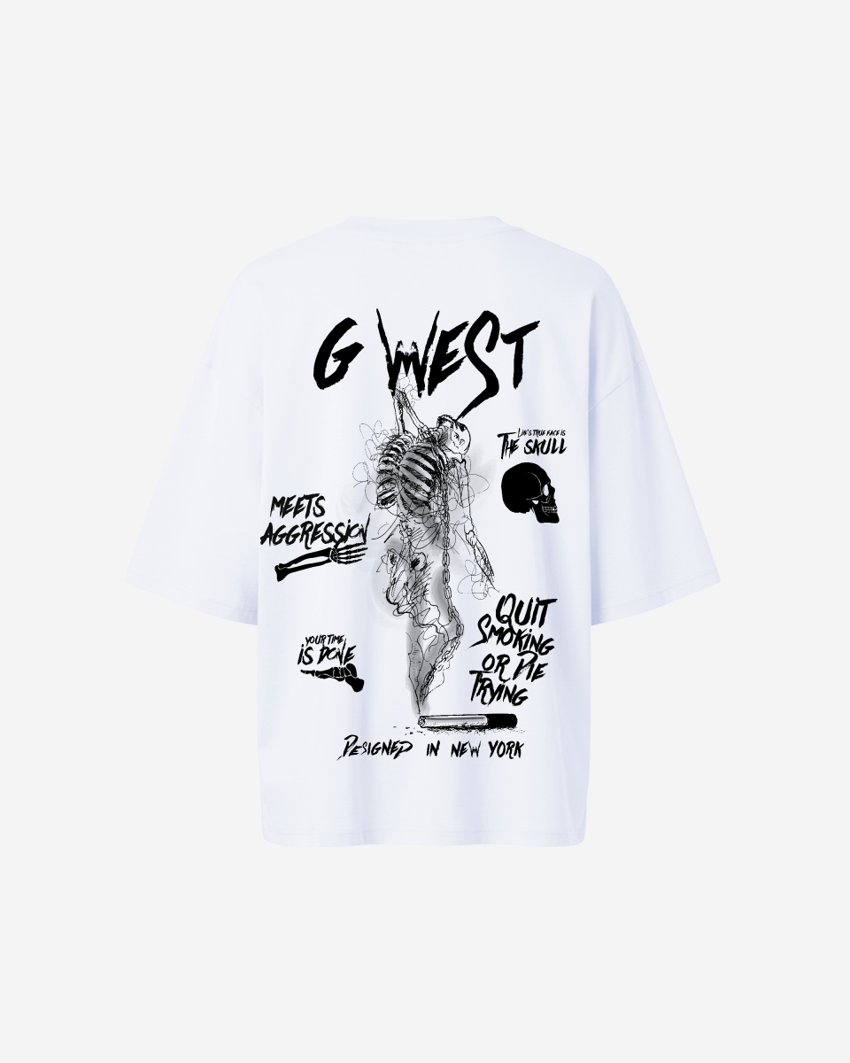 G West Oversized Smoke Skeleton Tee - Women