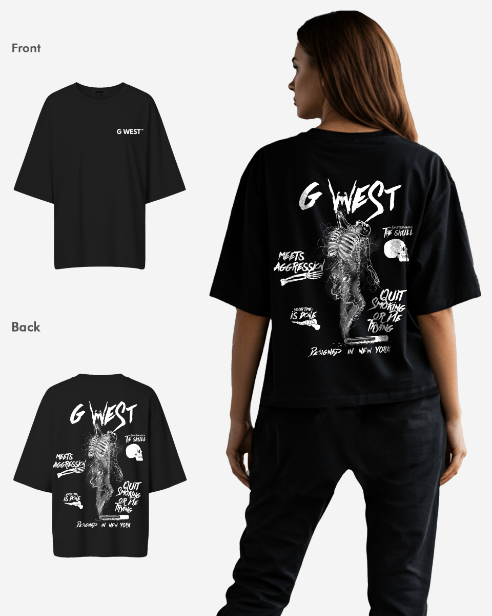 G West Oversized Smoke Skeleton Tee - Women