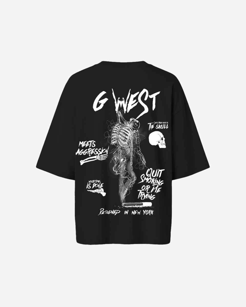 G West Oversized Smoke Skeleton Tee - Women