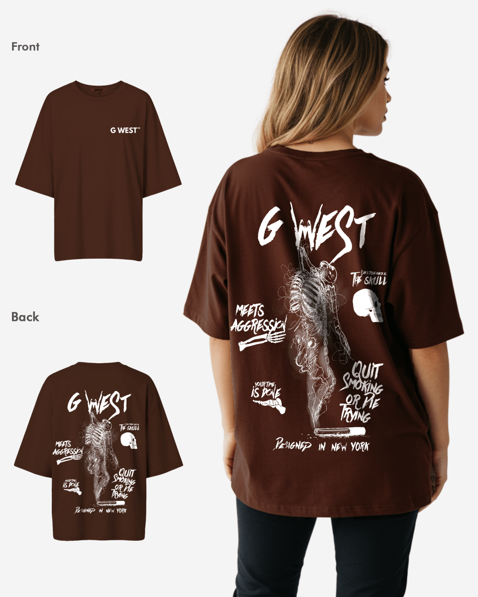 G West Oversized Smoke Skeleton Tee - Women