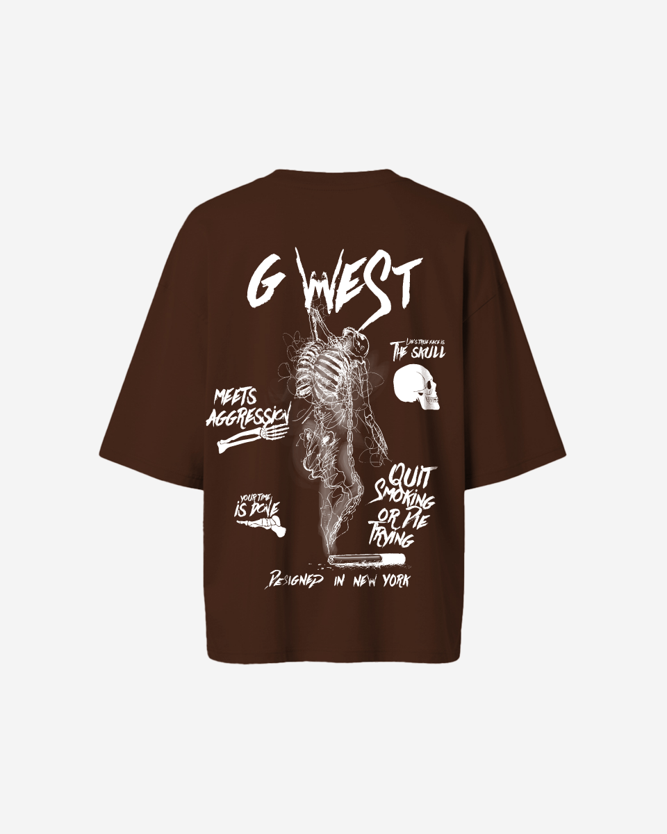 G West Oversized Smoke Skeleton Tee - Women
