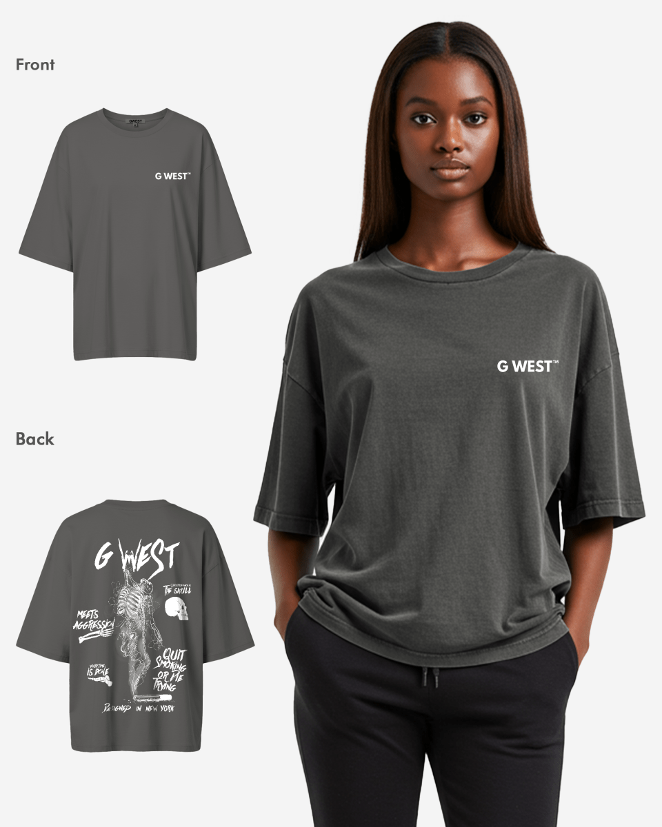 G West Oversized Smoke Skeleton Tee - Women