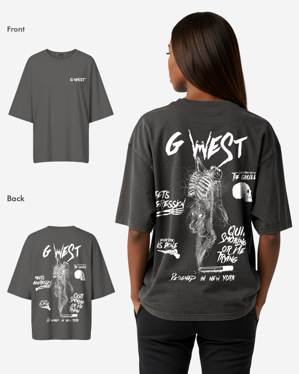 G West Oversized Smoke Skeleton Tee - Women