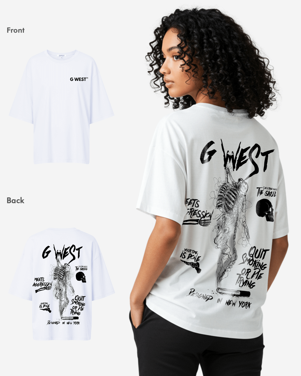 G West Oversized Smoke Skeleton Tee - Women