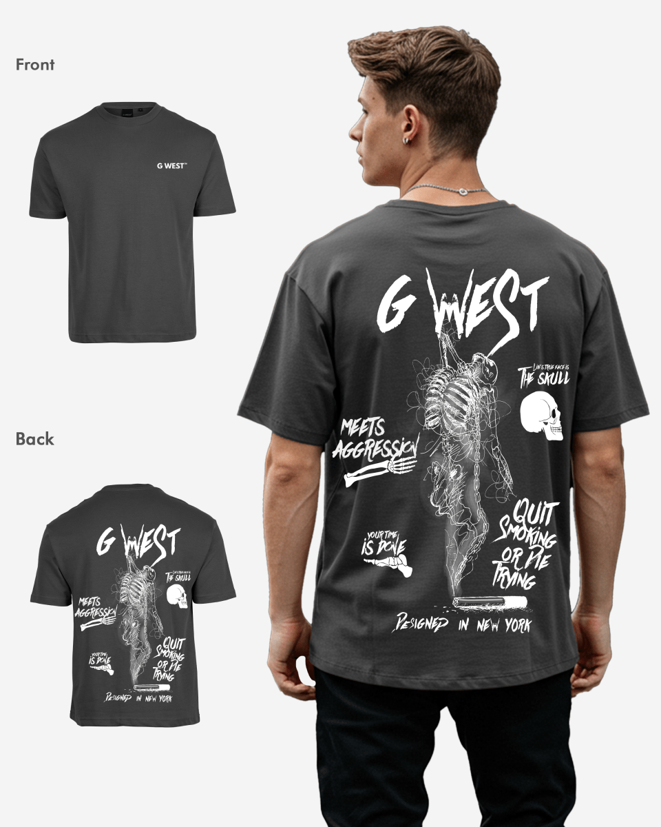 G West Oversized Smoke Skeleton Tee