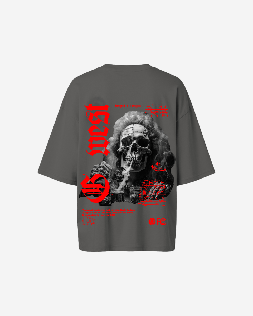G West Oversized Smoke Skull Tee - Women