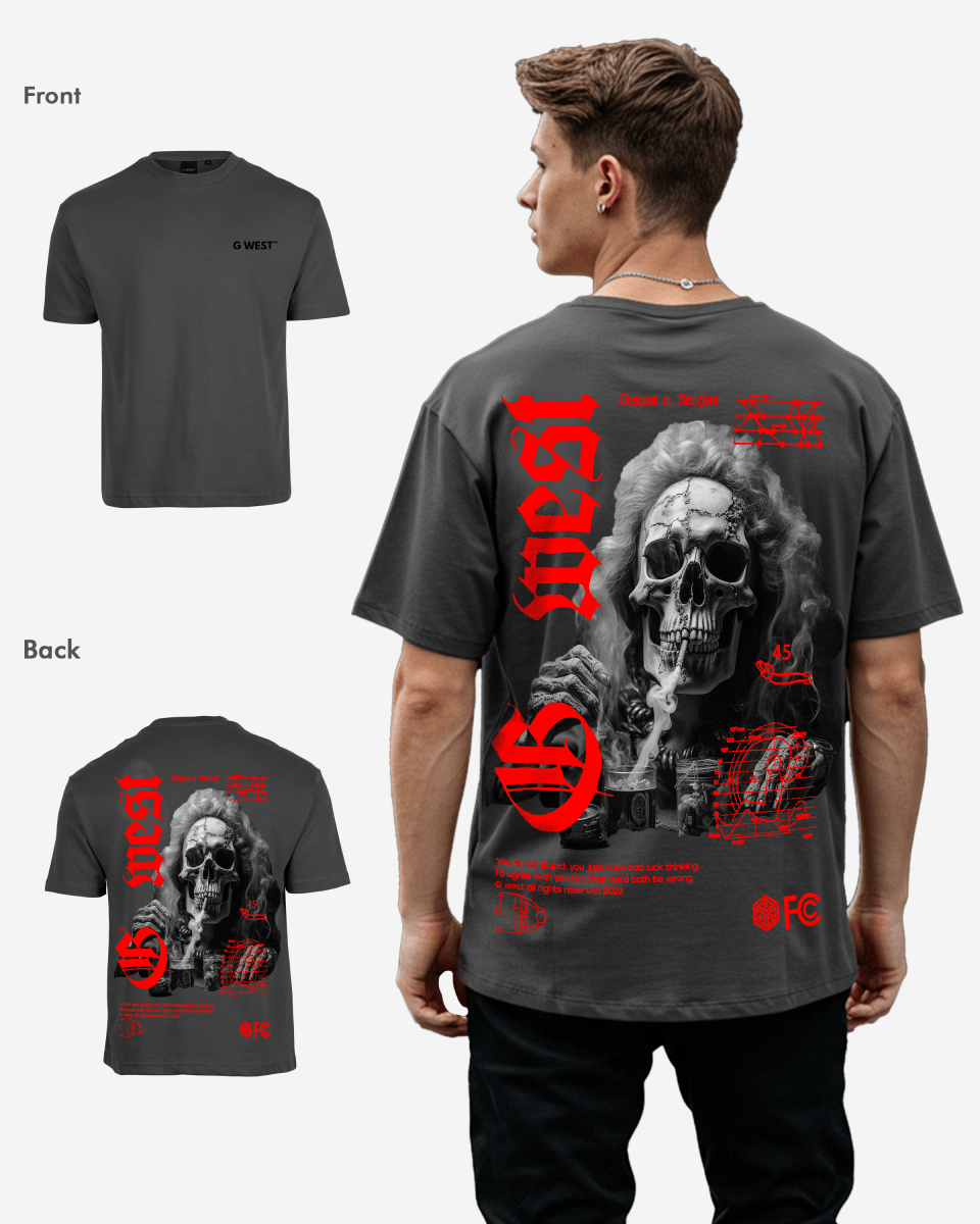 G West Oversized Smoke Skull Tee