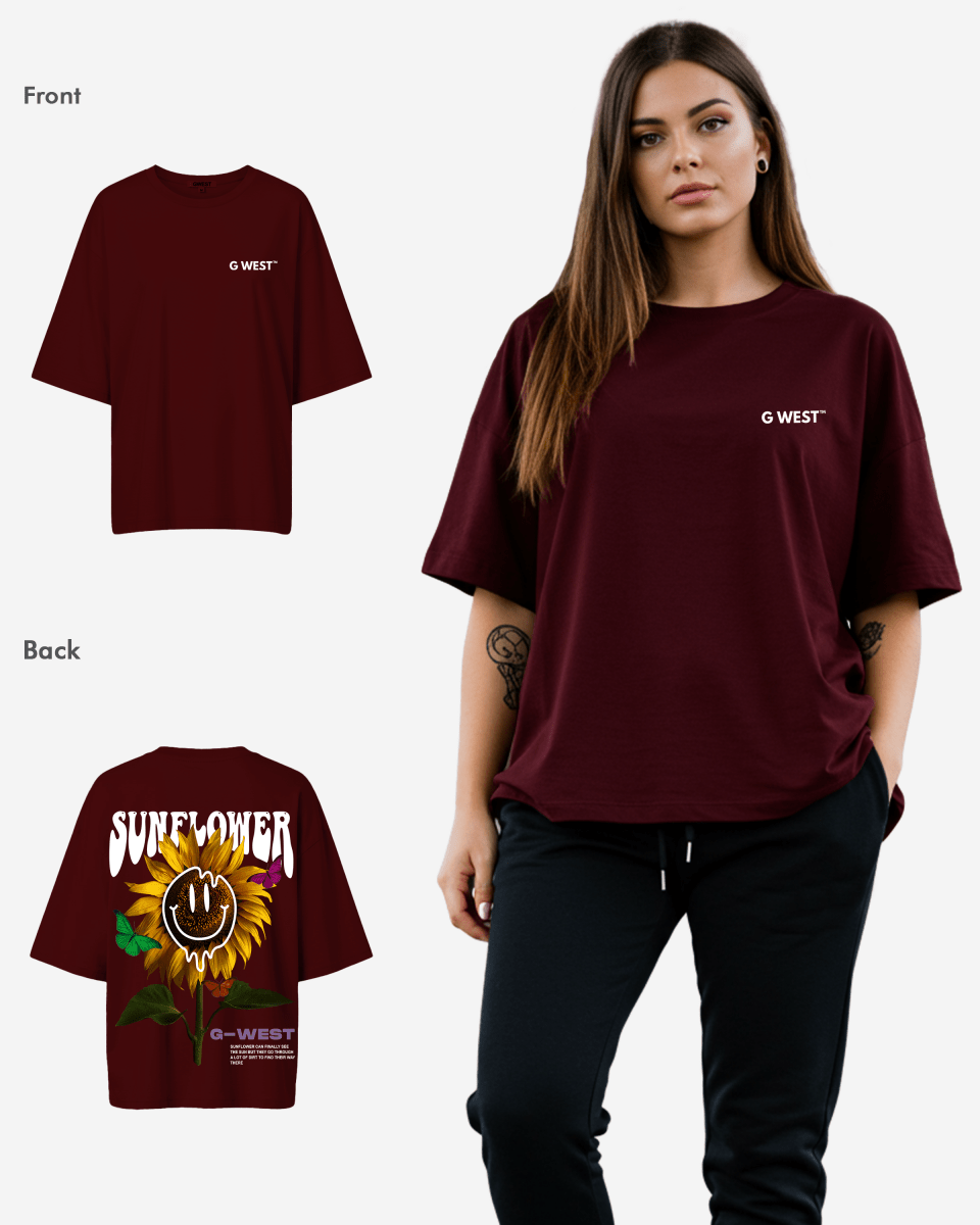 G West Oversized Sunflower Tee -WOMEN