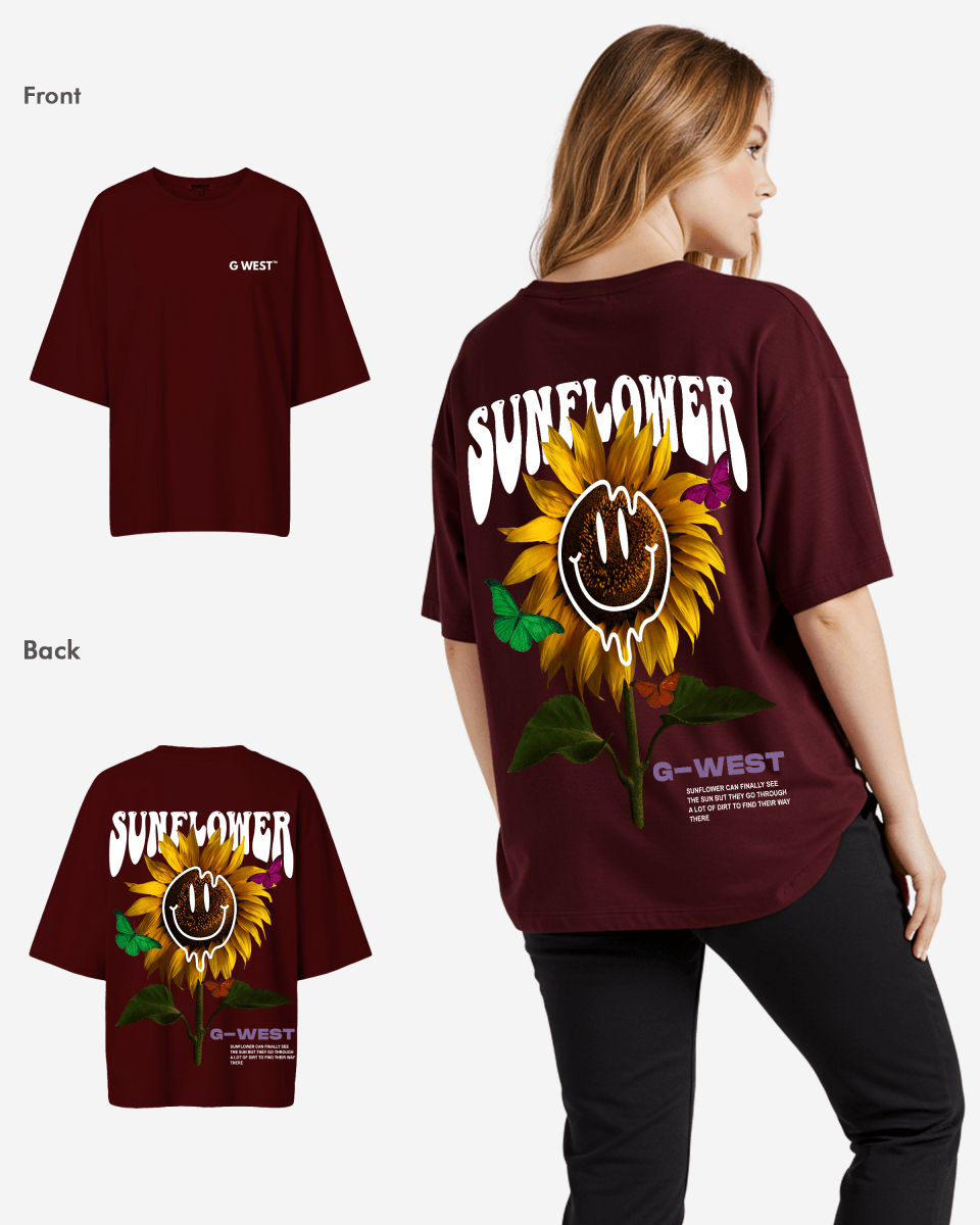 G West Oversized Sunflower Tee -WOMEN