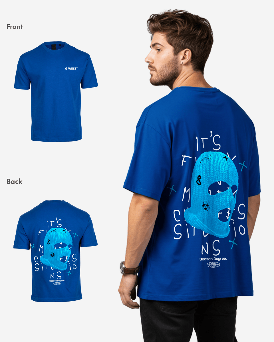 G West Oversized True Blue Ski Mask Oversized Tee