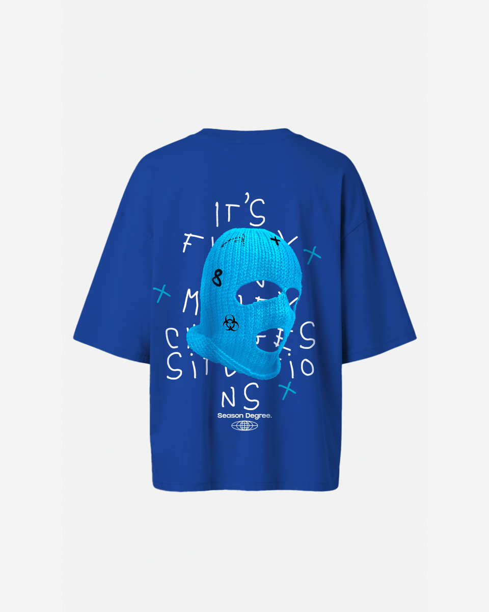 G West Oversized True Blue Ski Mask Oversized Tee -WOMEN