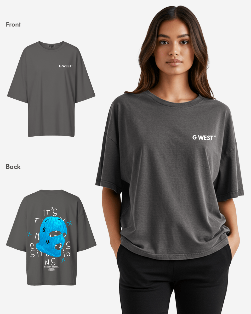 G West Oversized True Blue Ski Mask Oversized Tee -WOMEN