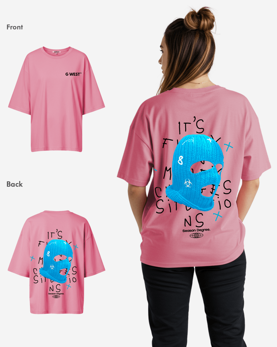 G West Oversized True Blue Ski Mask Oversized Tee -WOMEN