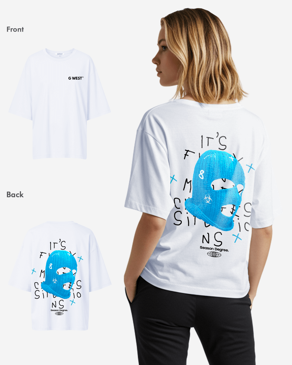 G West Oversized True Blue Ski Mask Oversized Tee -WOMEN