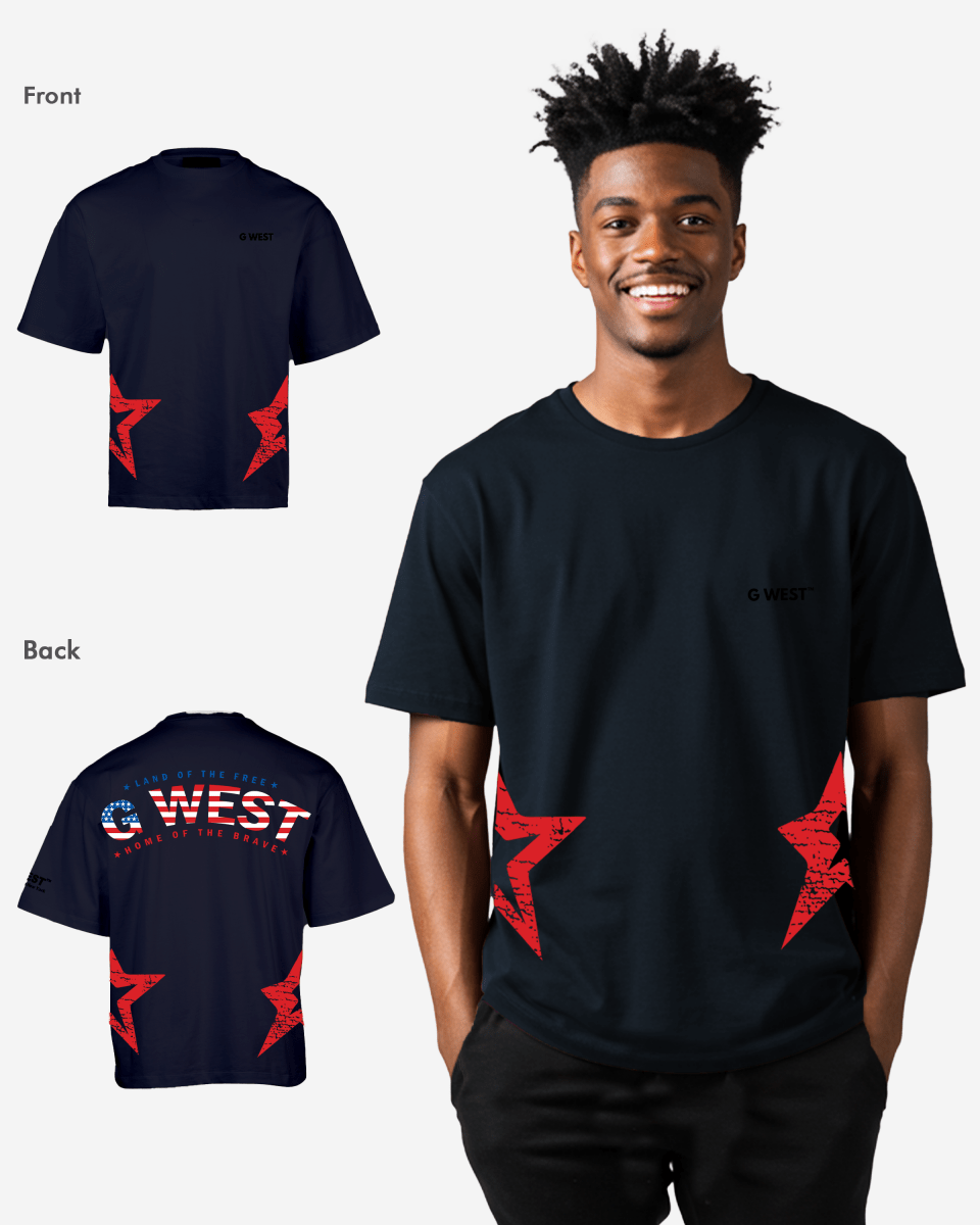 G West Oversized Usa Flag Arch Logo Tee