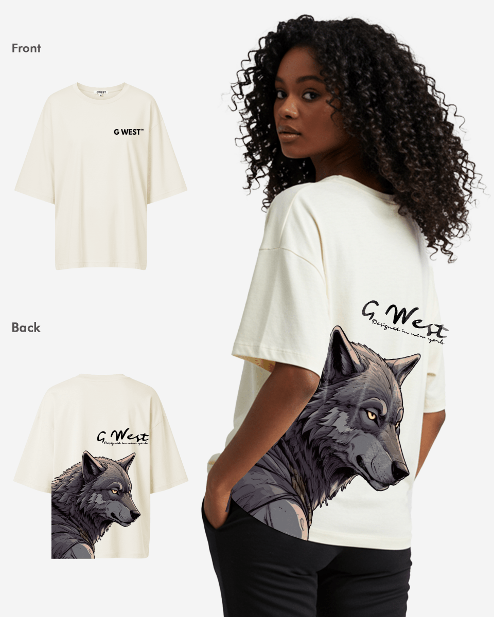 G West Oversized Wolf T Shirt -WOMEN