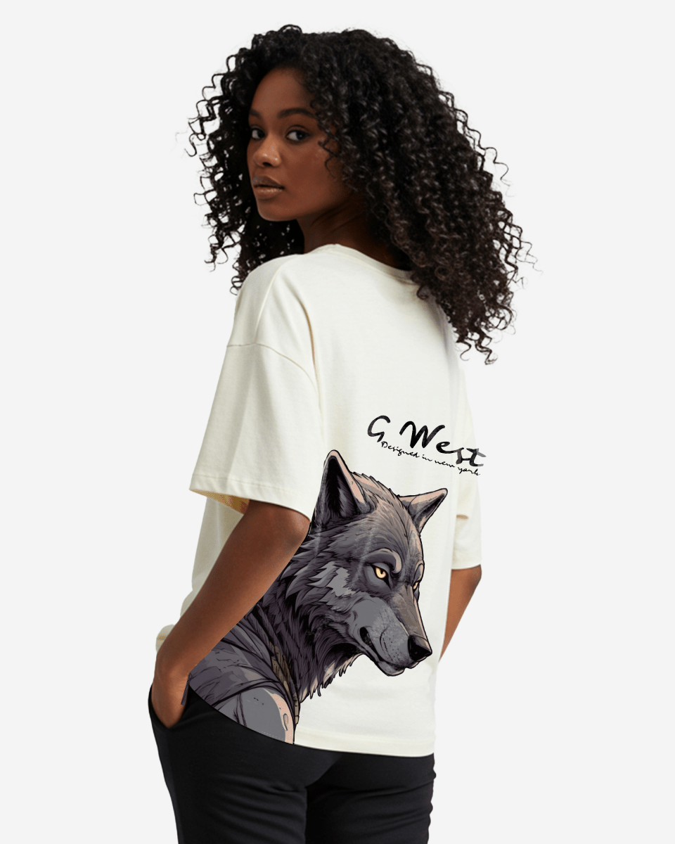 G West Oversized Wolf T Shirt -WOMEN