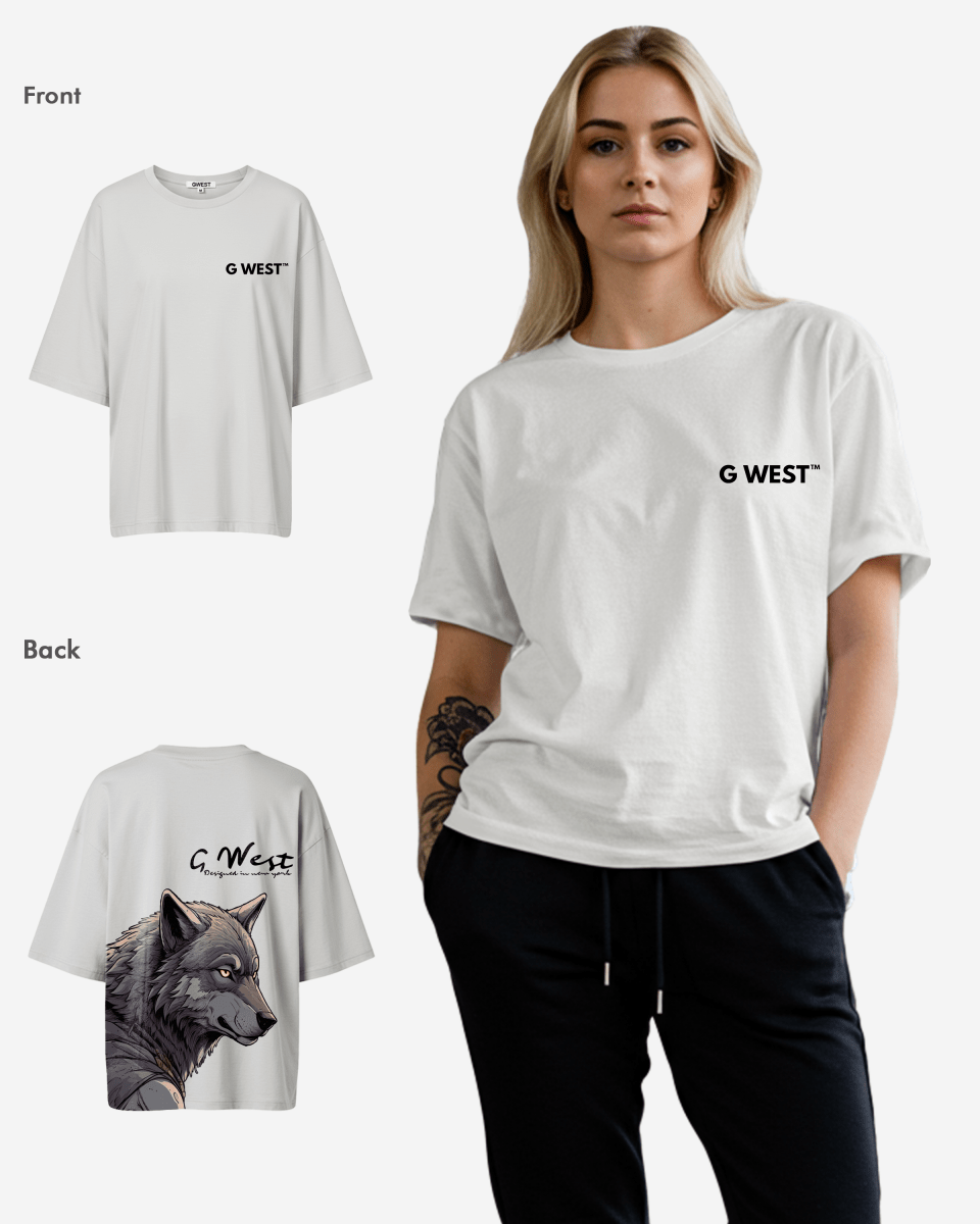 G West Oversized Wolf T Shirt -WOMEN