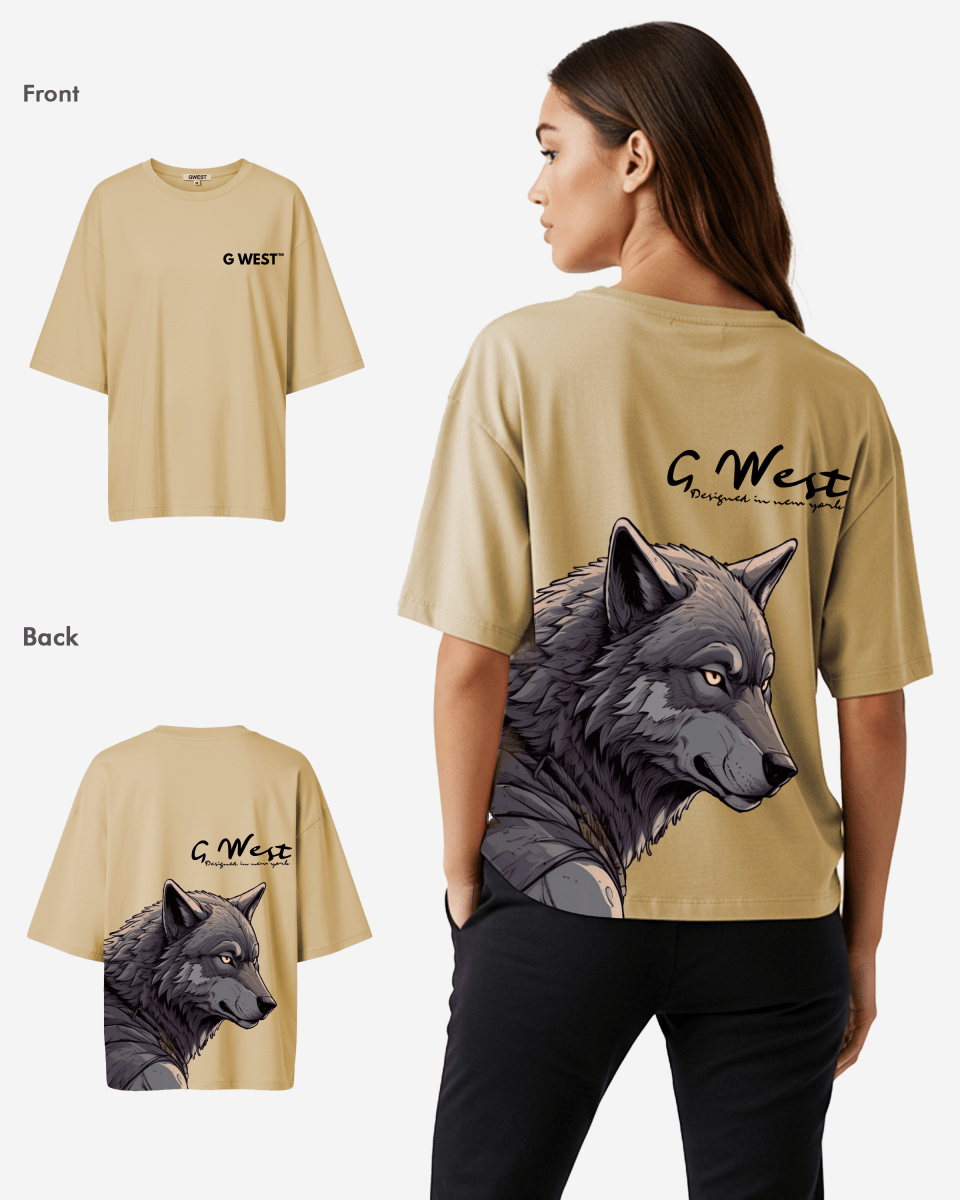 G West Oversized Wolf T Shirt -WOMEN