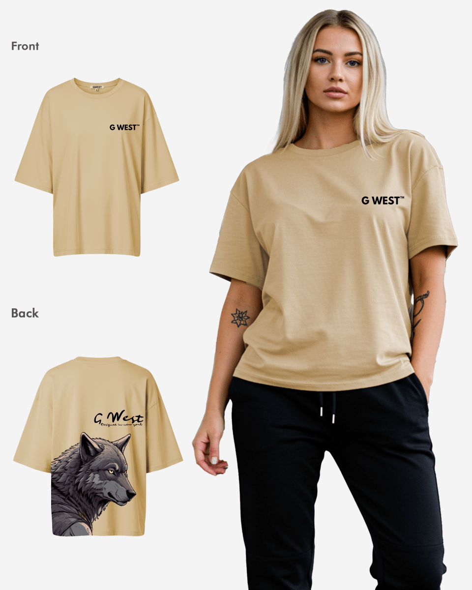 G West Oversized Wolf T Shirt -WOMEN