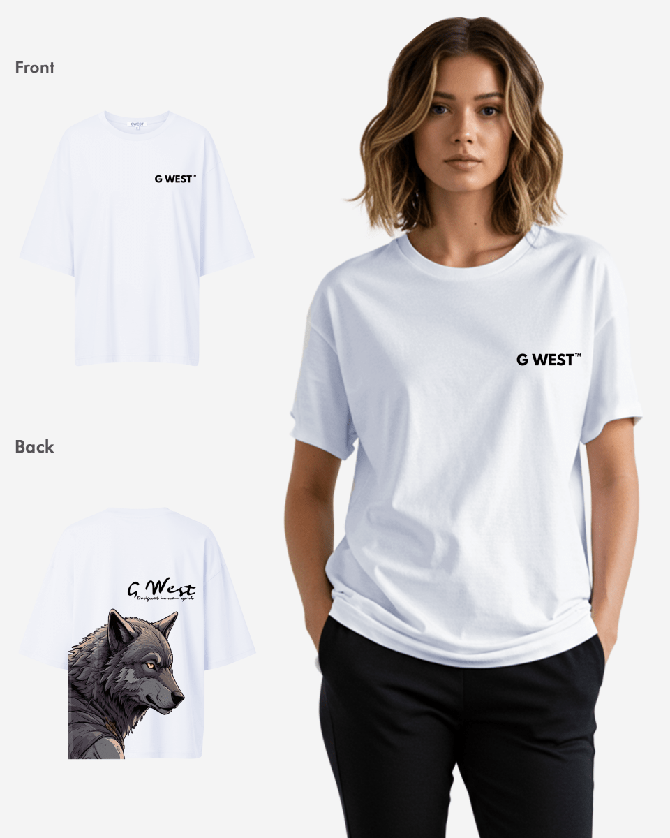 G West Oversized Wolf T Shirt -WOMEN