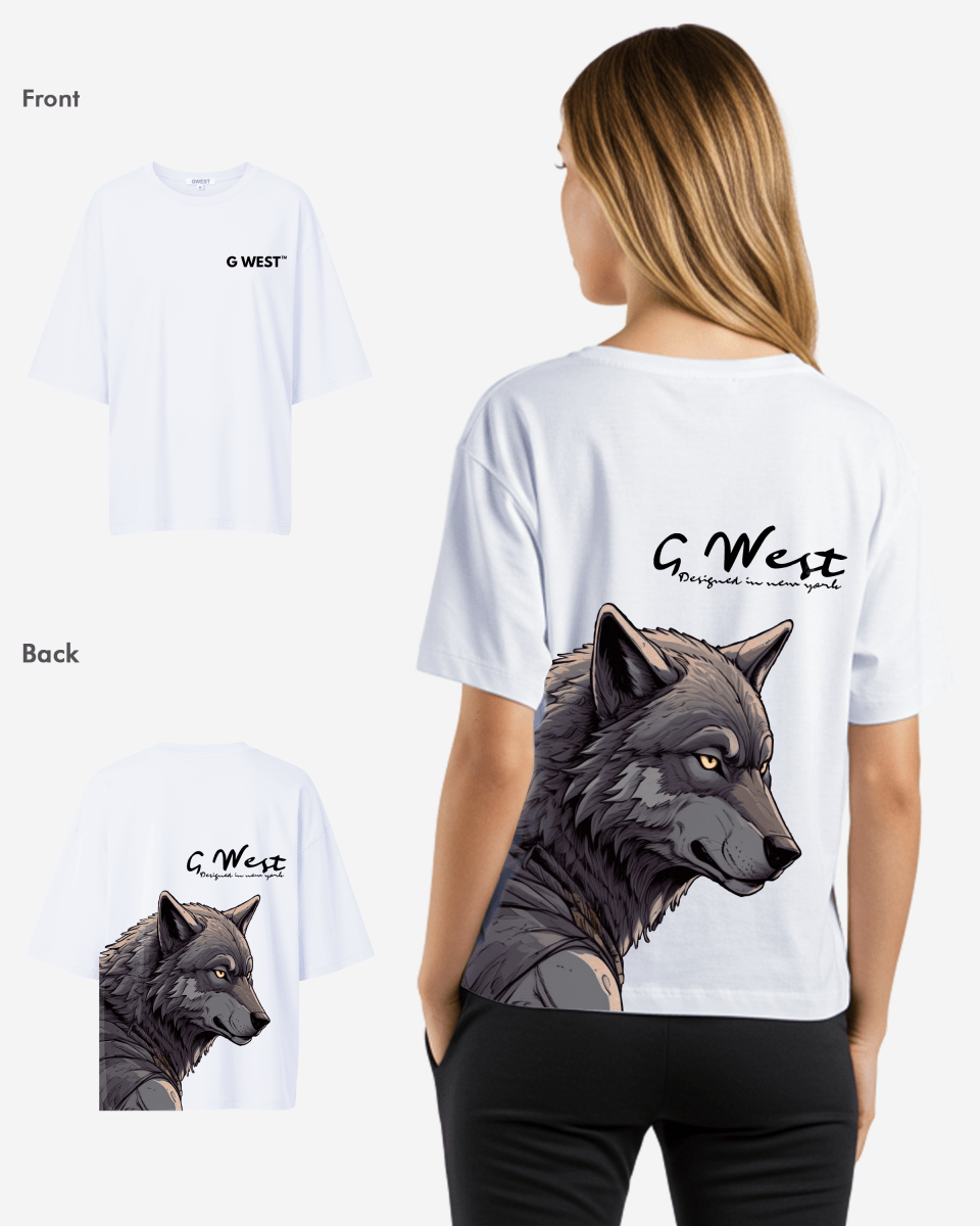 G West Oversized Wolf T Shirt -WOMEN