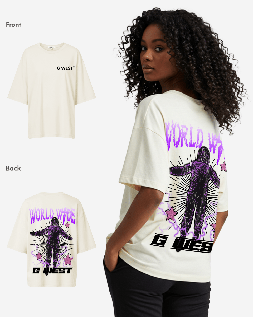 G West Oversized World Wide Star Tee -WOMEN