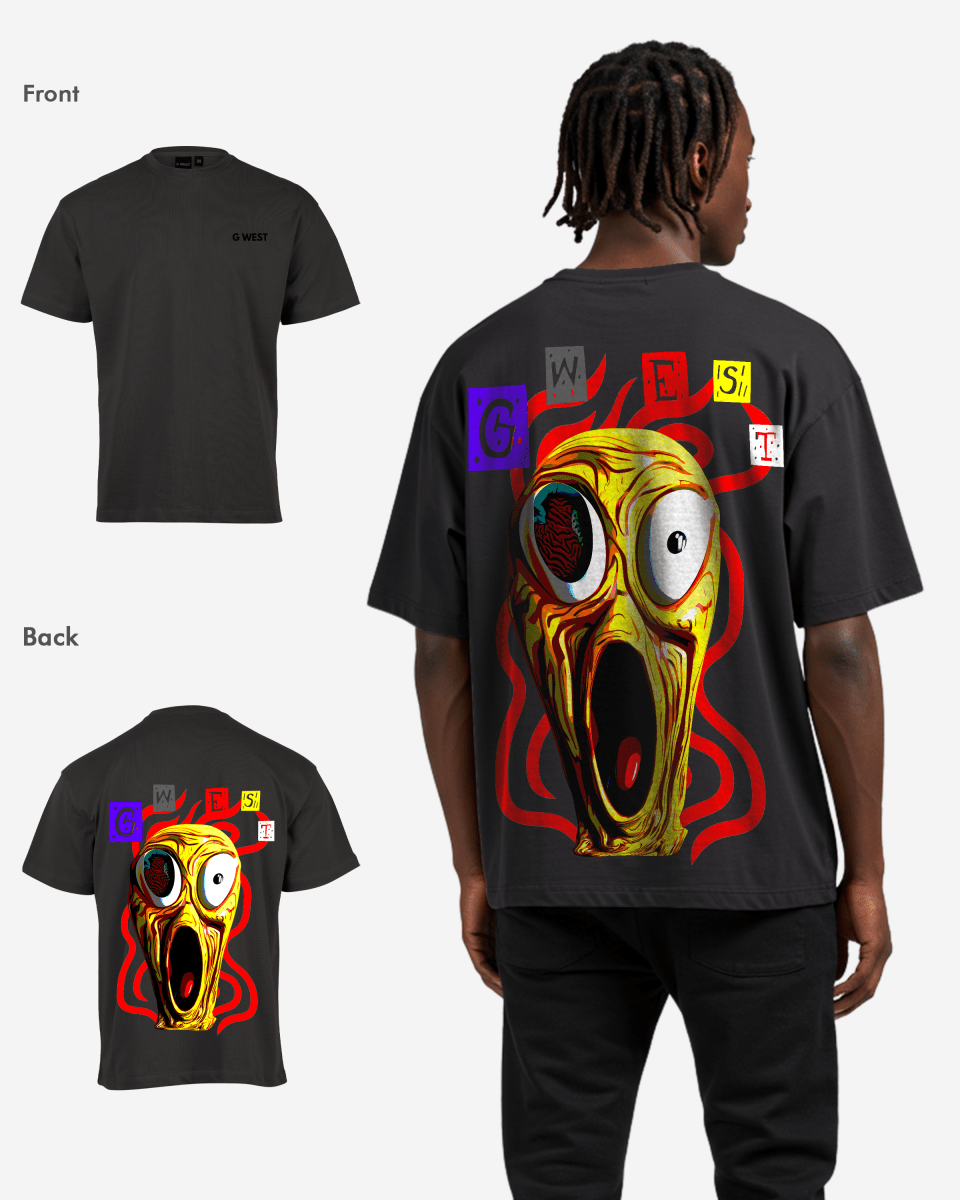 G West Oversized Yellow Face Life Style Tee Mens