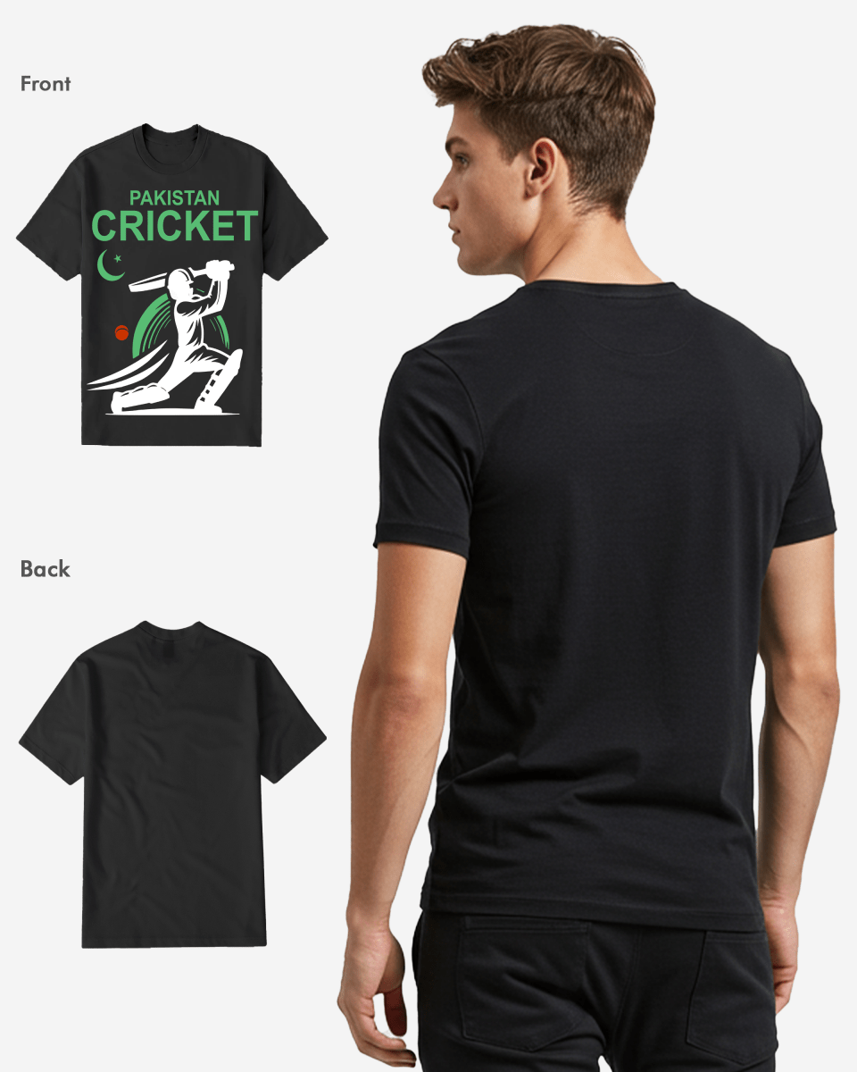 G West Pakistan Cricket Black T-Shirt