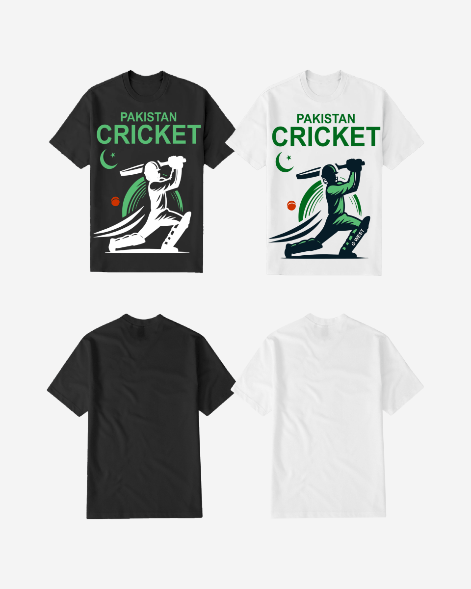 G West Pakistan Cricket Black T-Shirt