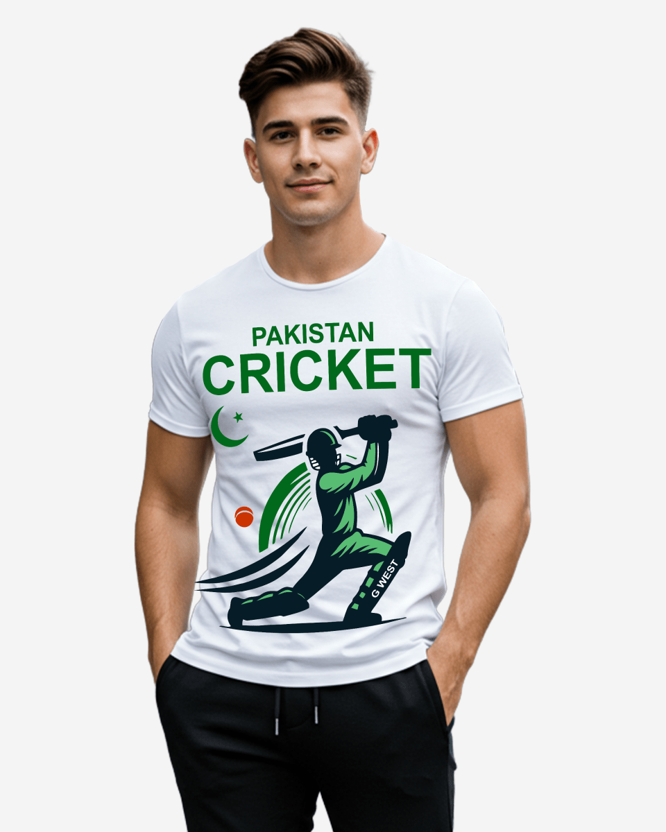 G West Pakistan Cricket Black T-Shirt