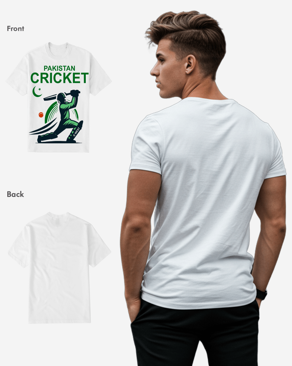 G West Pakistan Cricket Black T-Shirt