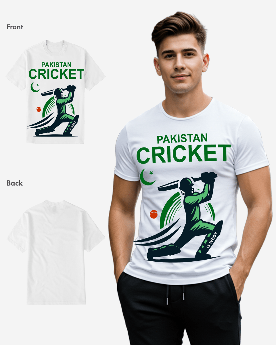G West Pakistan Cricket Black T-Shirt
