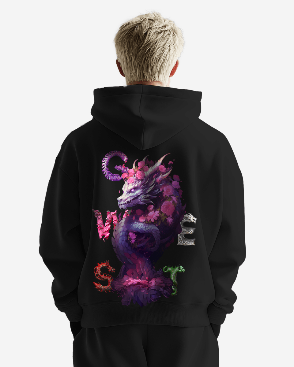G West Purple Dragon Heavy Premium Oversize Hoodie