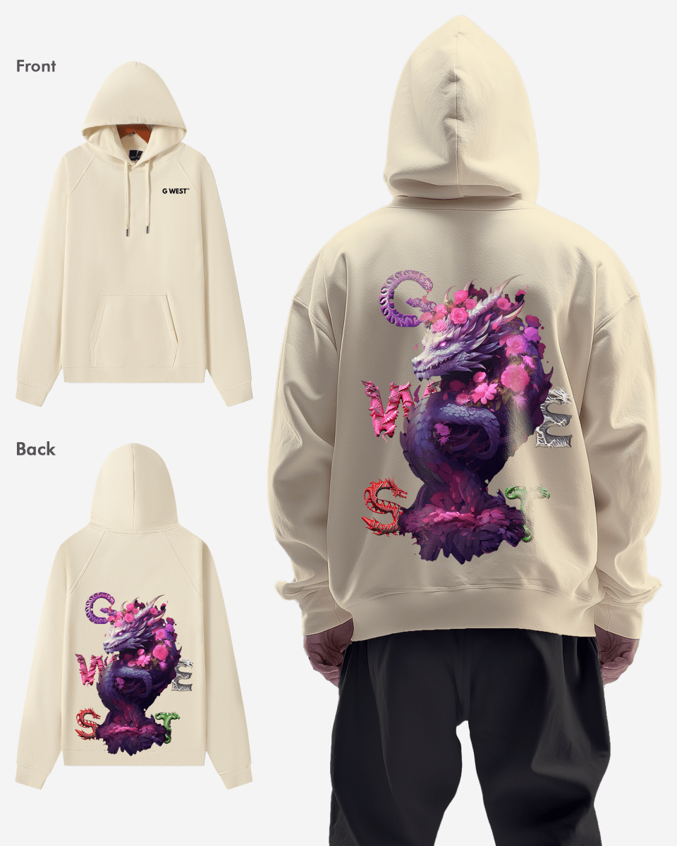 G West Purple Dragon Heavy Premium Oversize Hoodie