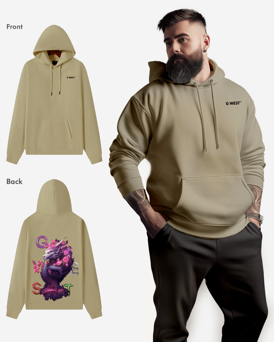 G West Purple Dragon Heavy Premium Oversize Hoodie