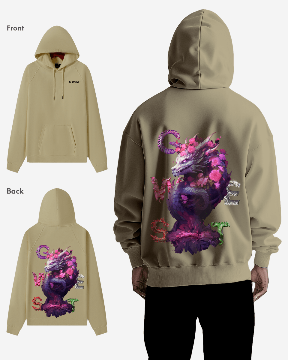 G West Purple Dragon Heavy Premium Oversize Hoodie